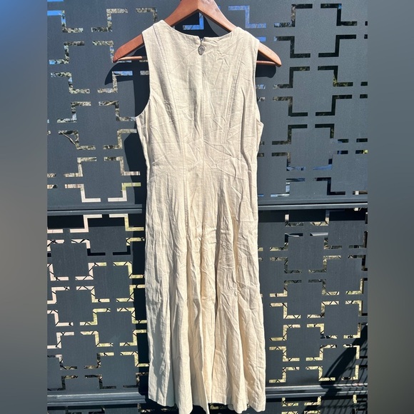 Tommy Hilfiger Womens Natural Linen Blend Preppy Euro Summer Midi Dress 4 - Picture 7 of 11